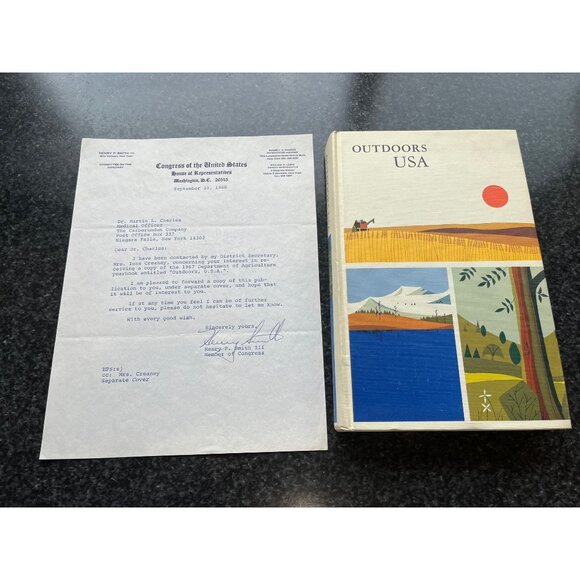 Vtg Henry P. Smith III Typed Letter Signed 09/20/1968 & Outdoors USA The Book - Picture 1 of 7